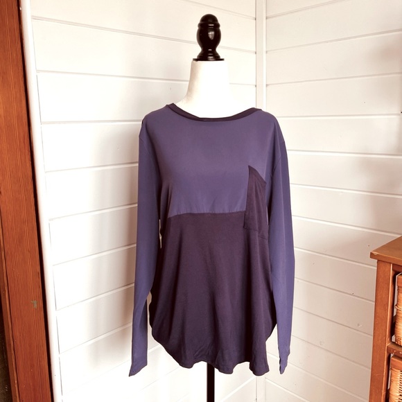 JOE Fresh long-sleeve shirt, 2 tone purple color, EUC - Picture 2 of 6